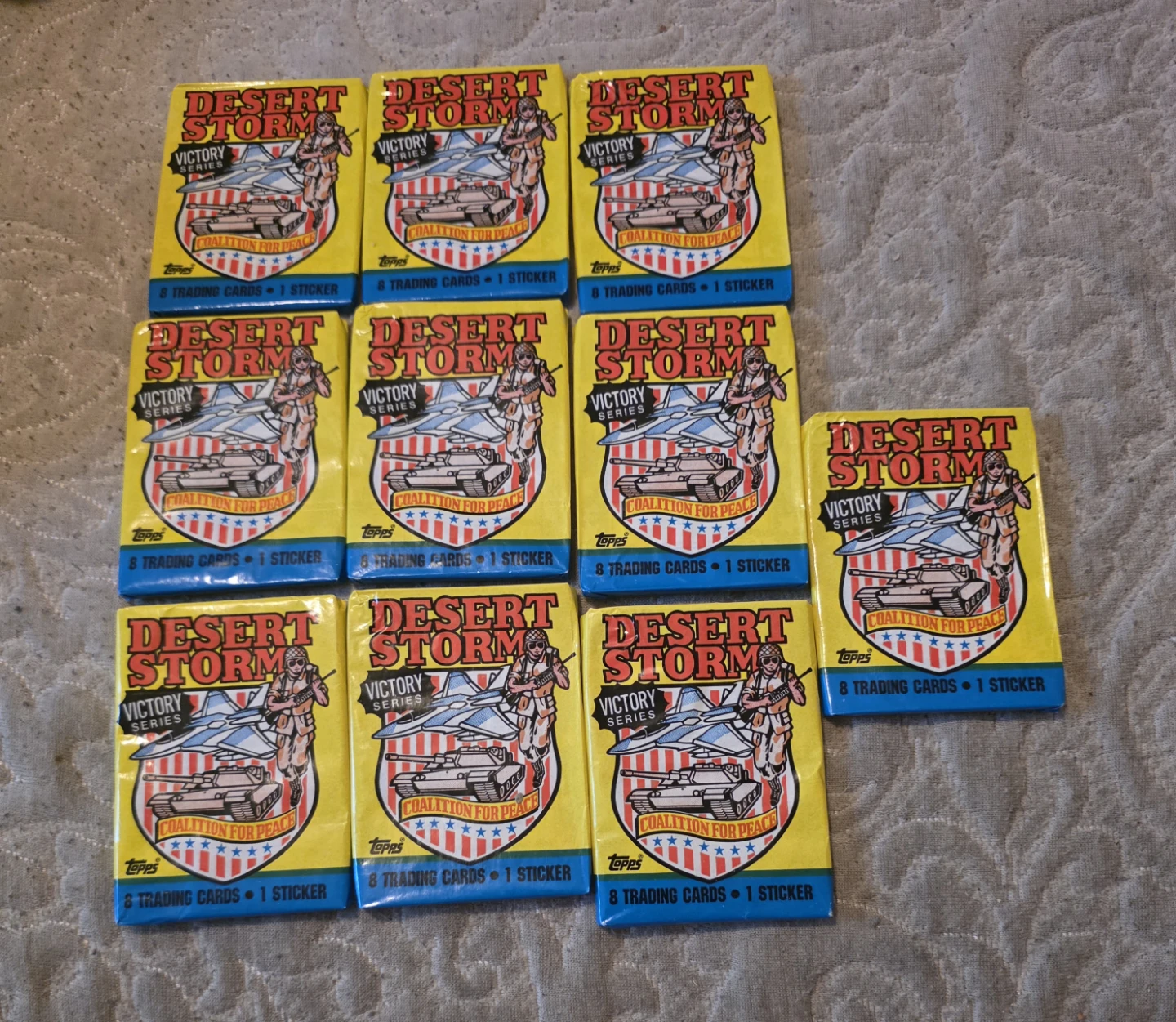 1991 Topps Desert Storm Trading Card Packs Lot of 10  CASH ONLY