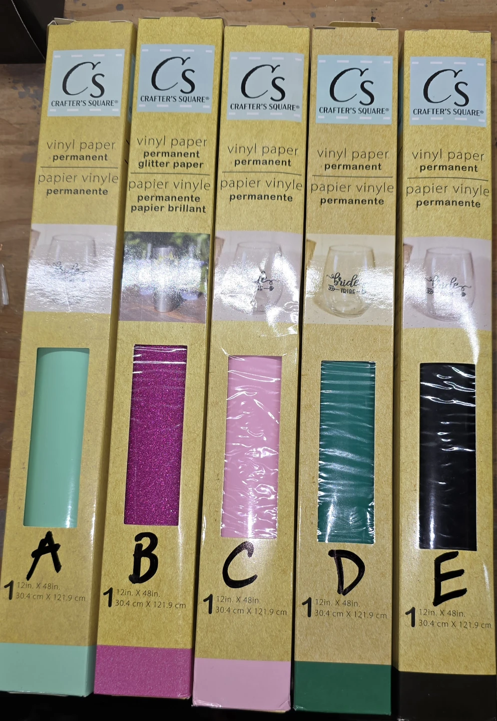 Crafter's Square Permanent Vinyl Paper Assorted Colors & Glitter