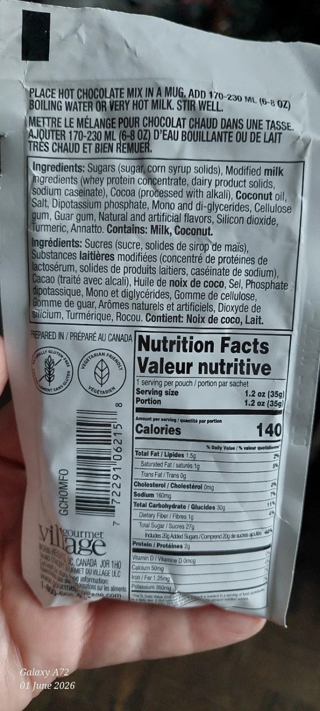 Gourmet du Village Double Truffle Hot Chocolate Mix 35g - photo 2