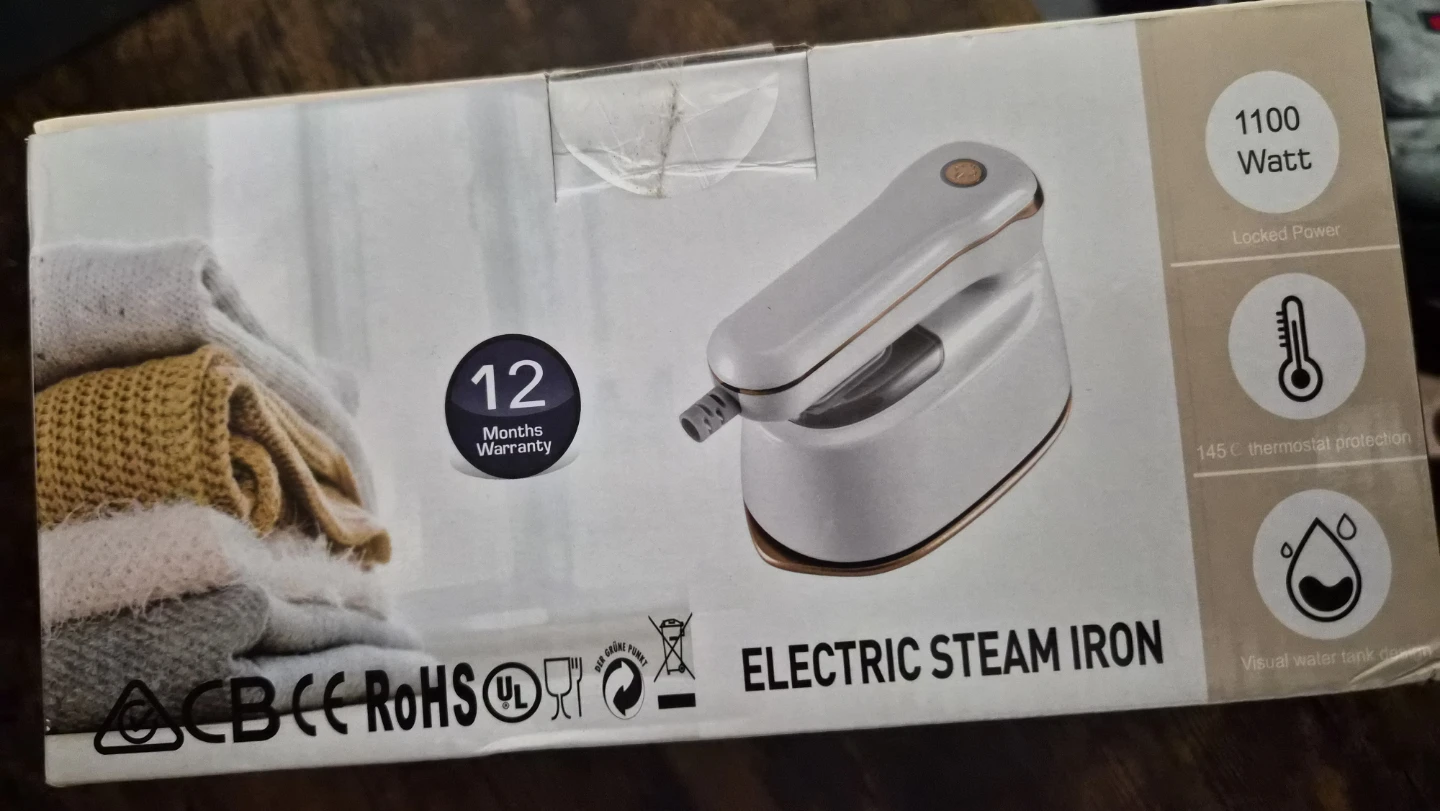 Portable Electric Steam Iron White