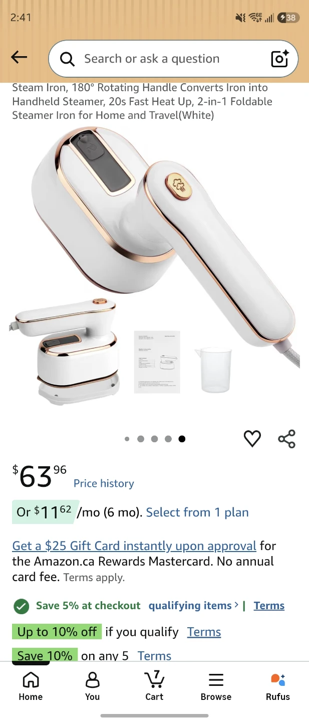 Portable Electric Steam Iron White - photo 2