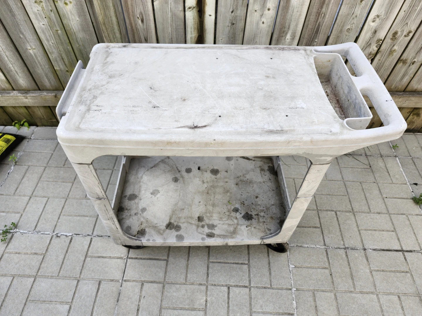 Heavy-Duty Plastic Utility Cart / Rolling Service Cart – 2 Shelf - photo 2