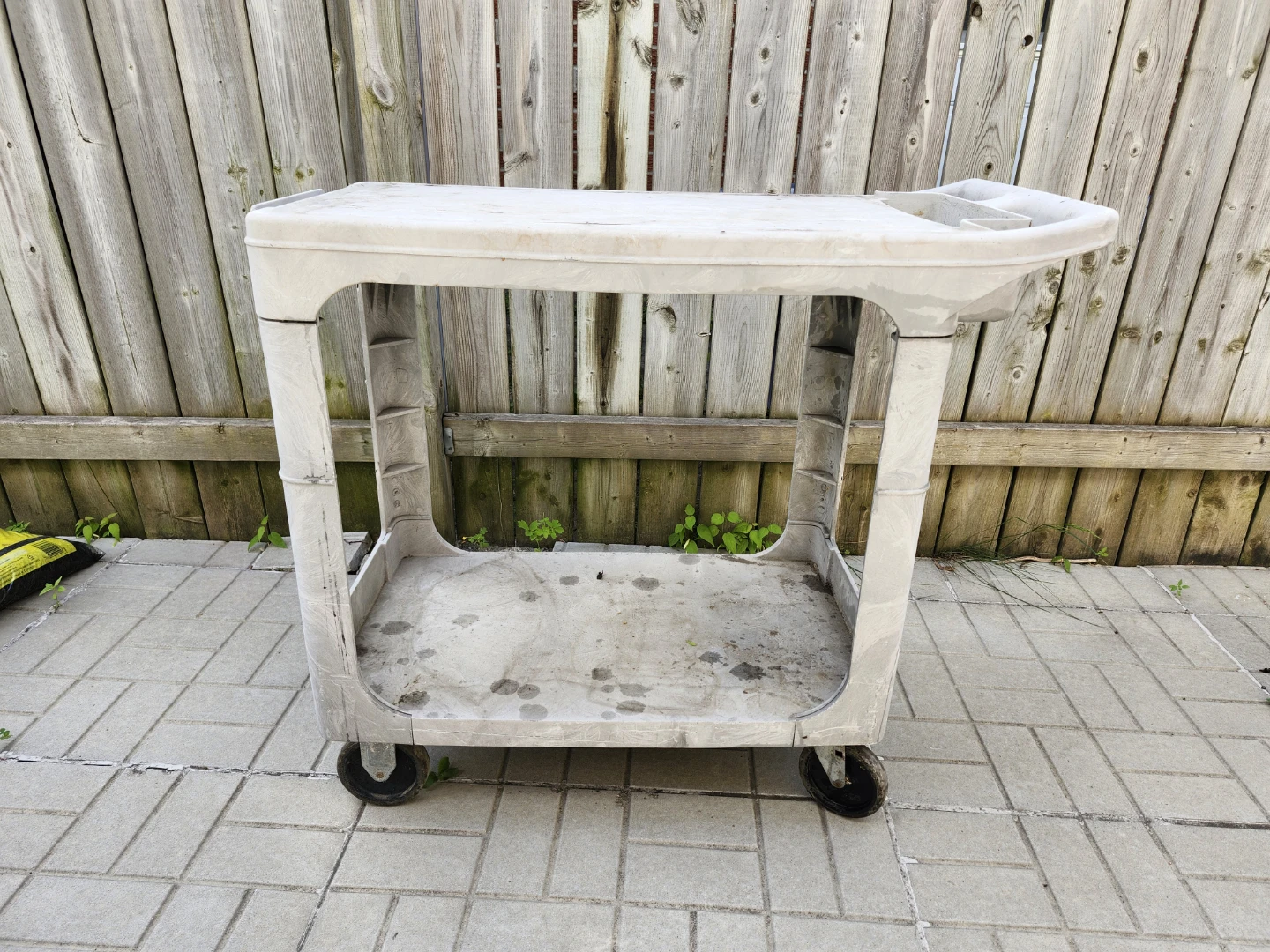 Heavy-Duty Plastic Utility Cart / Rolling Service Cart – 2 Shelf - photo 3