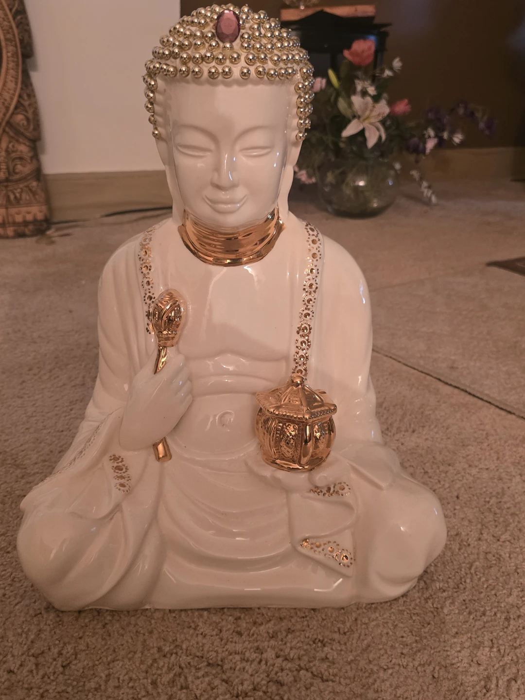 Vintage Buddha Statue with Gold Accents - photo 2