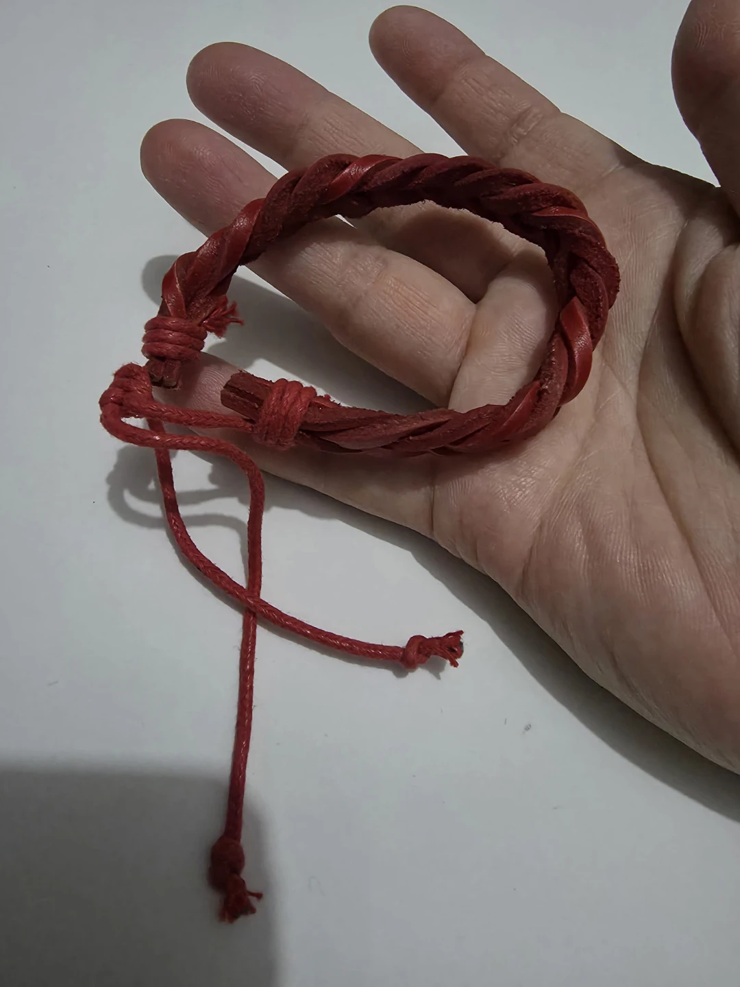 Red Braided Leather Bracelet ⚽️ - photo 2