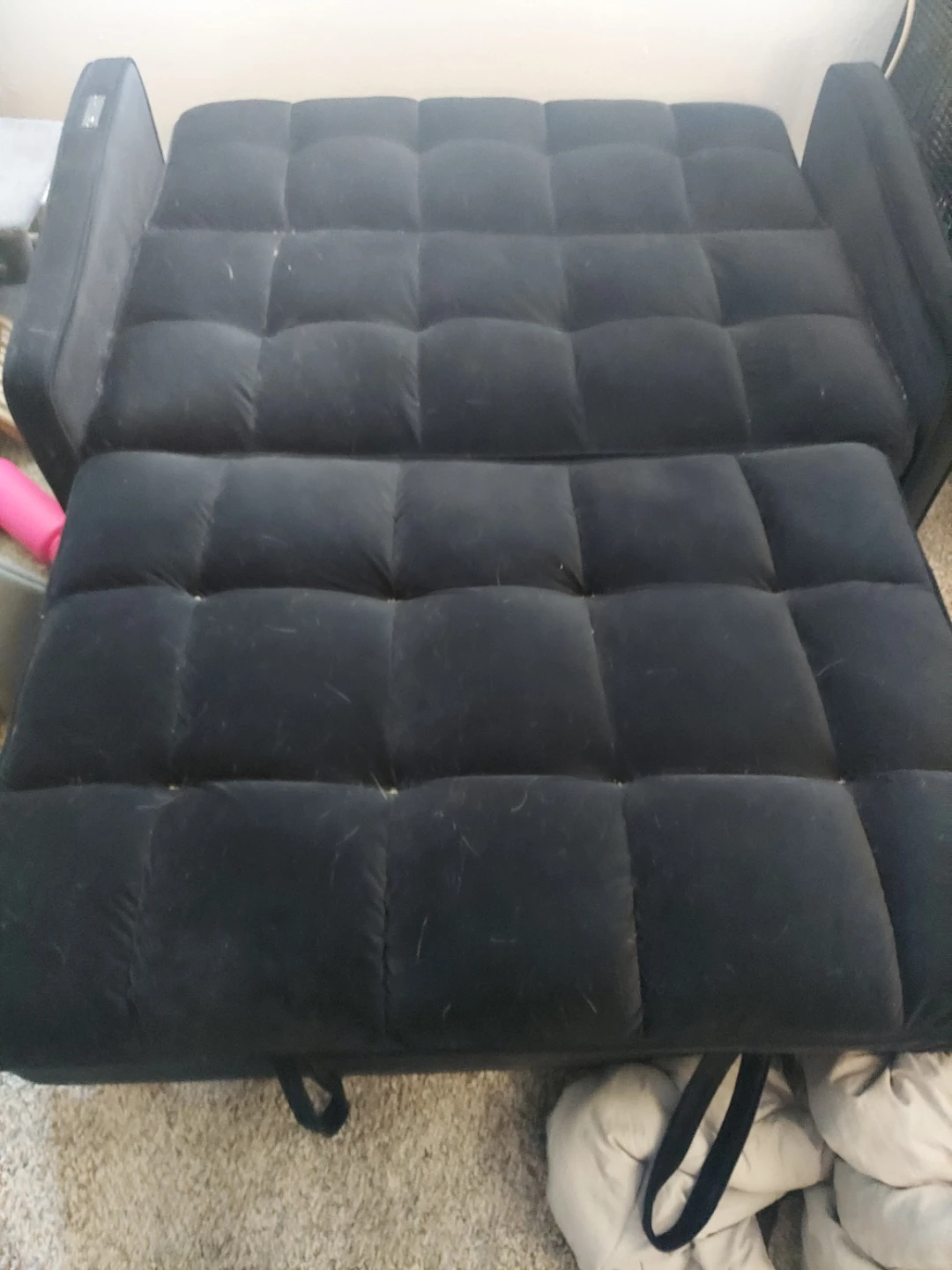Black Sofa Bed with USB Ports - photo 2