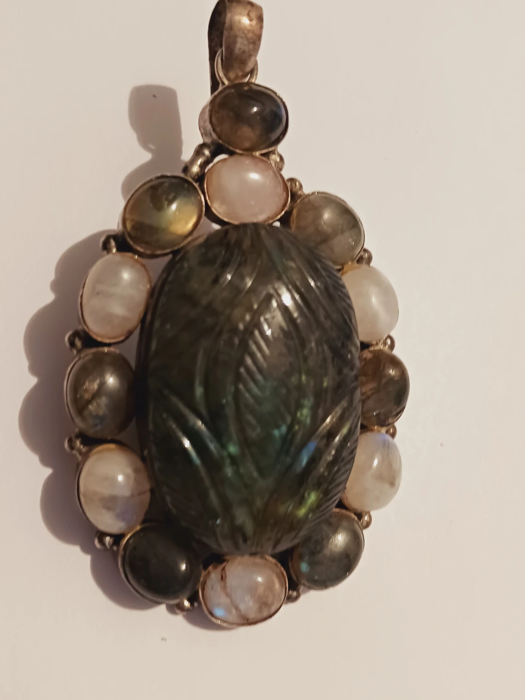Sterling Silver 925 Labradorite & Moonstone Pendant - photo 2