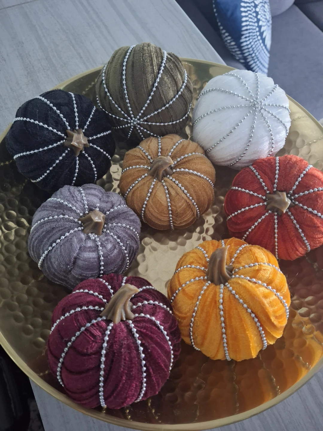 Set of 8 Decorative Velvet Pumpkins ⚽️ - photo 3