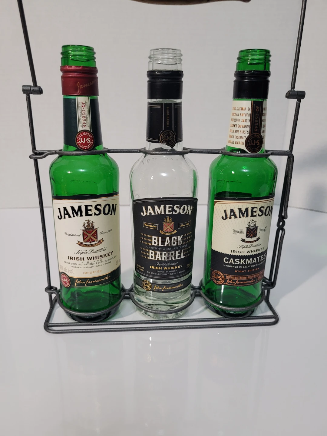 Jameson Irish Whiskey 3-Bottle Caddy with Empty Bottles