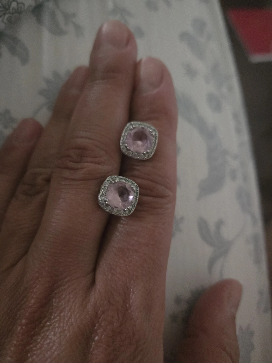 Pink Cushion Cut Stud Earrings - photo 4