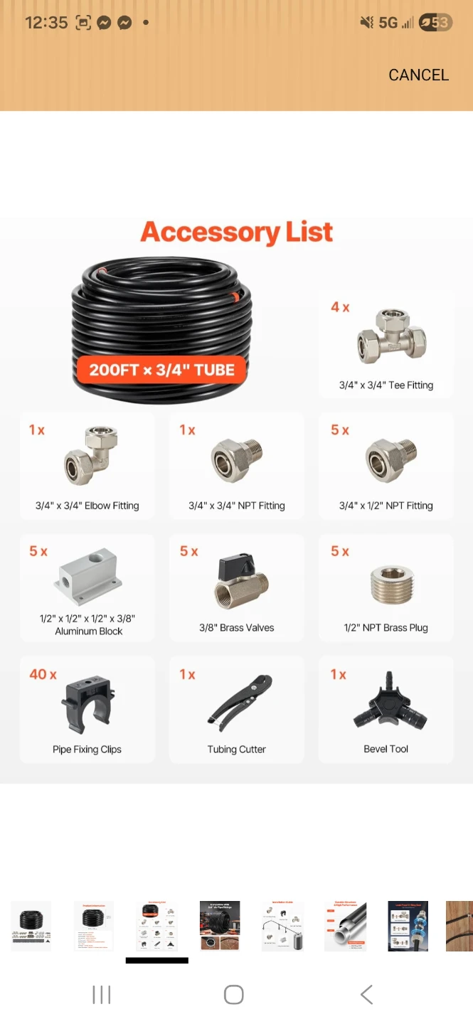 200FT x 3/4" Air Pipe Tube Kit - photo 3