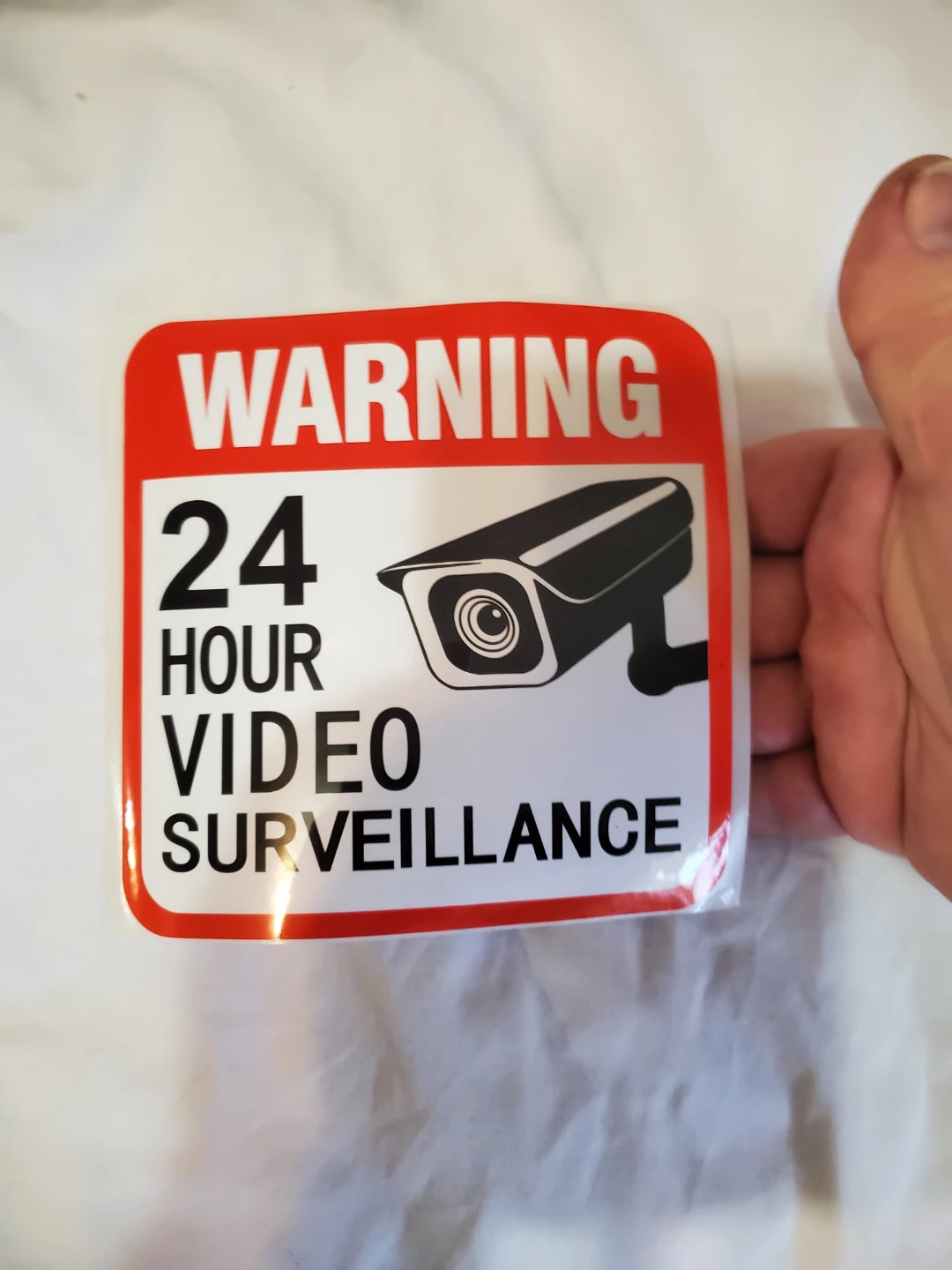 Warning 24 Hour Video Surveillance Sticker - photo 5