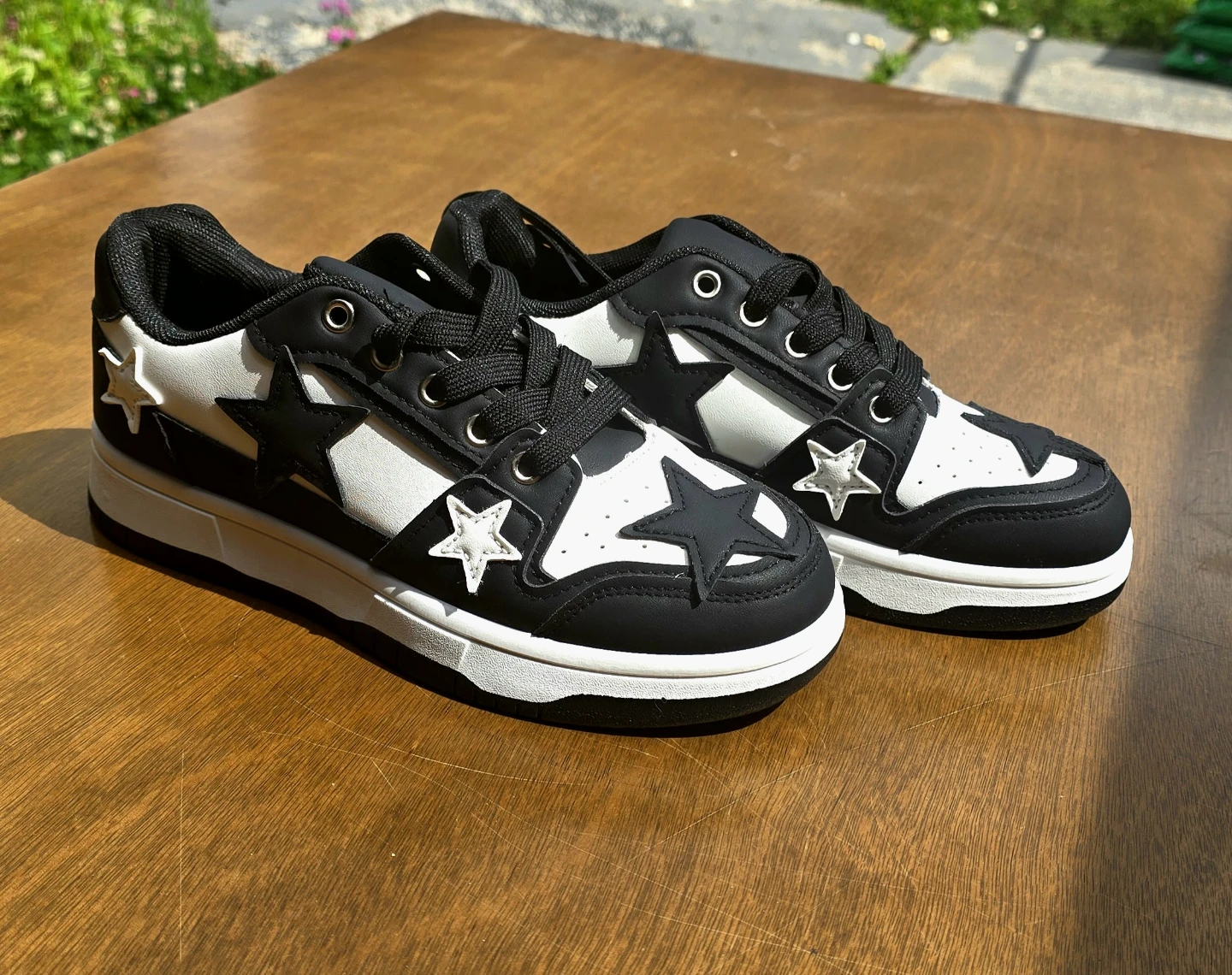 Black and White Star Sneakers - photo 2