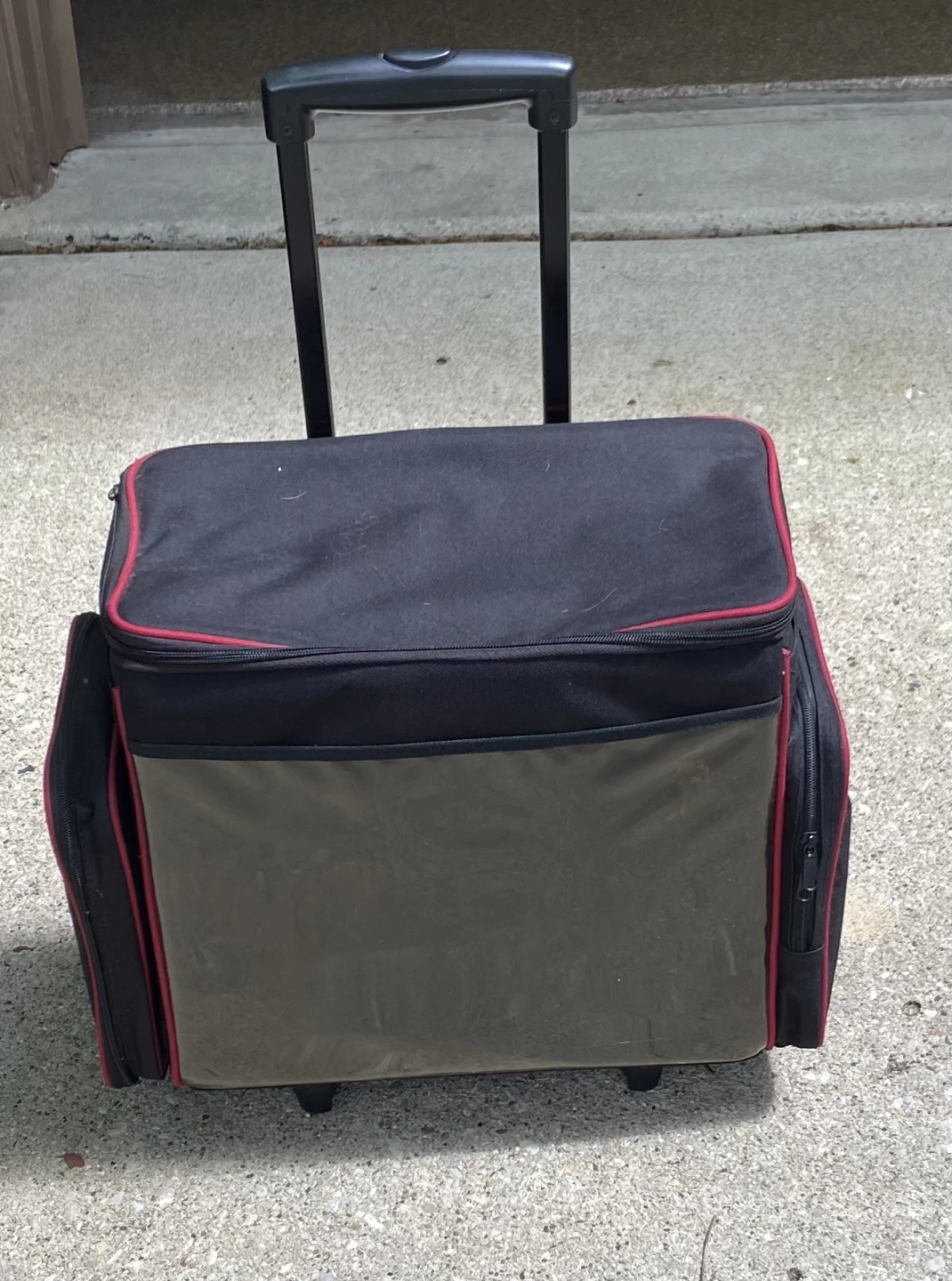 Black and Red Rolling Craft/Utility Bag