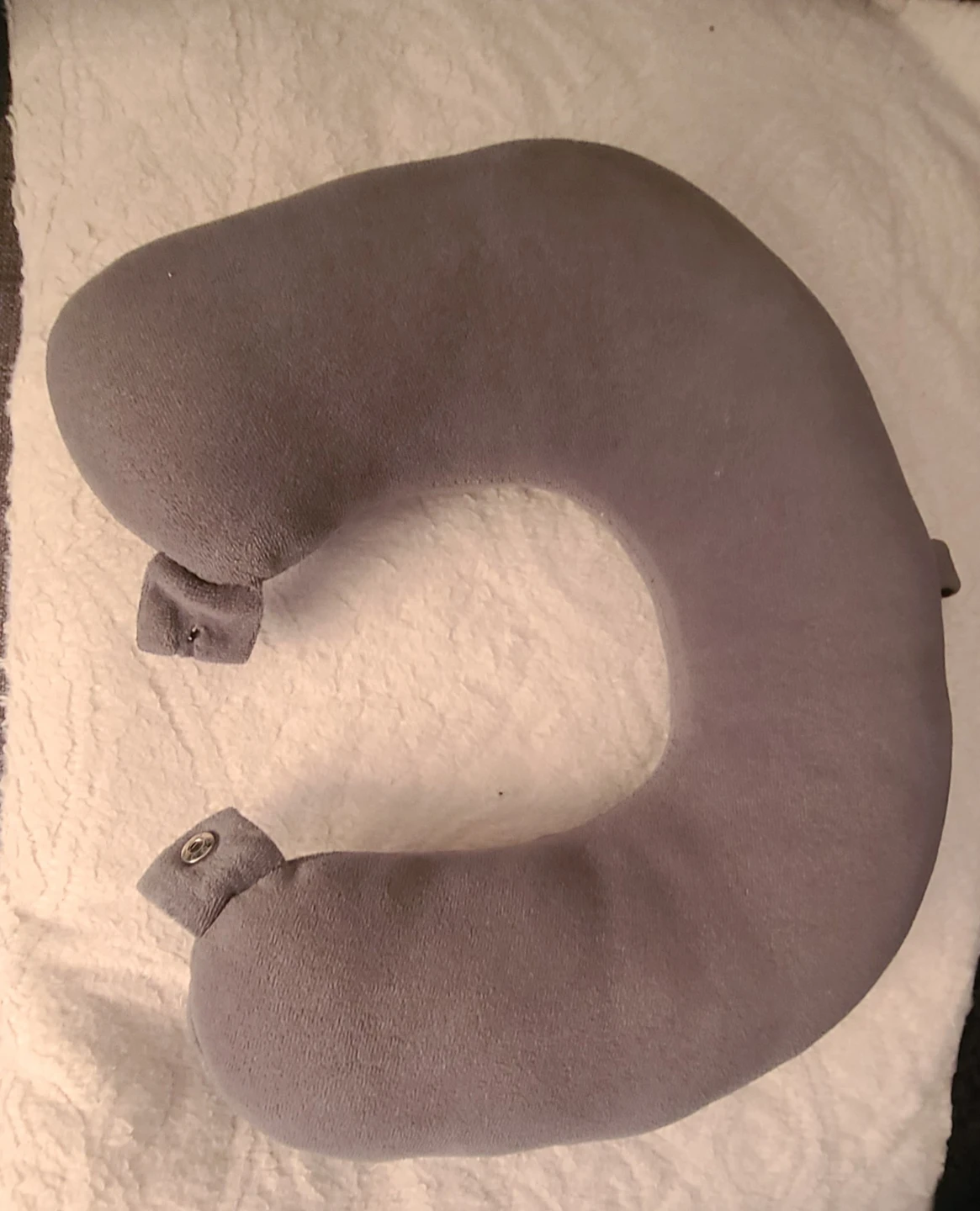 Trajectory Grey Travel Neck Pillow with Snap Closure