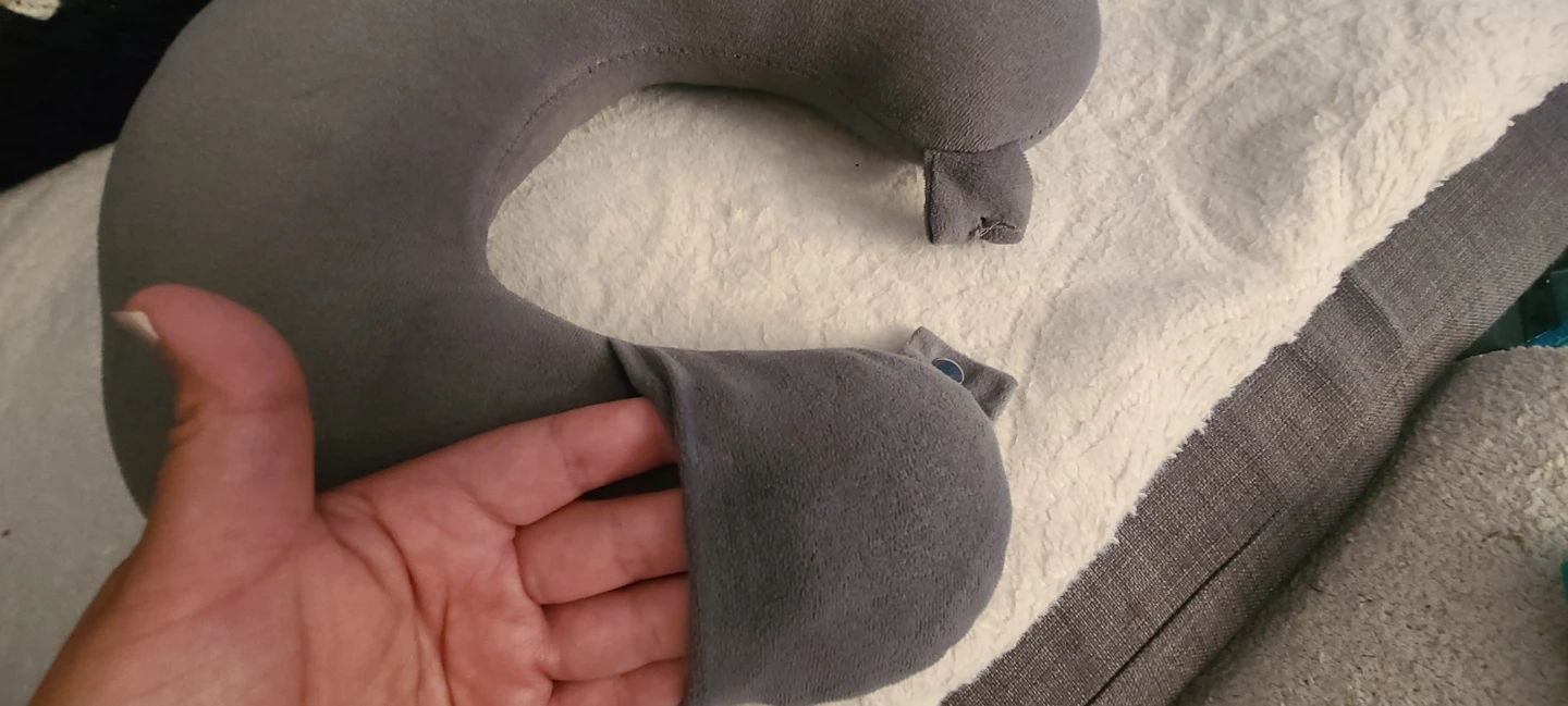 Trajectory Grey Travel Neck Pillow with Snap Closure - photo 3