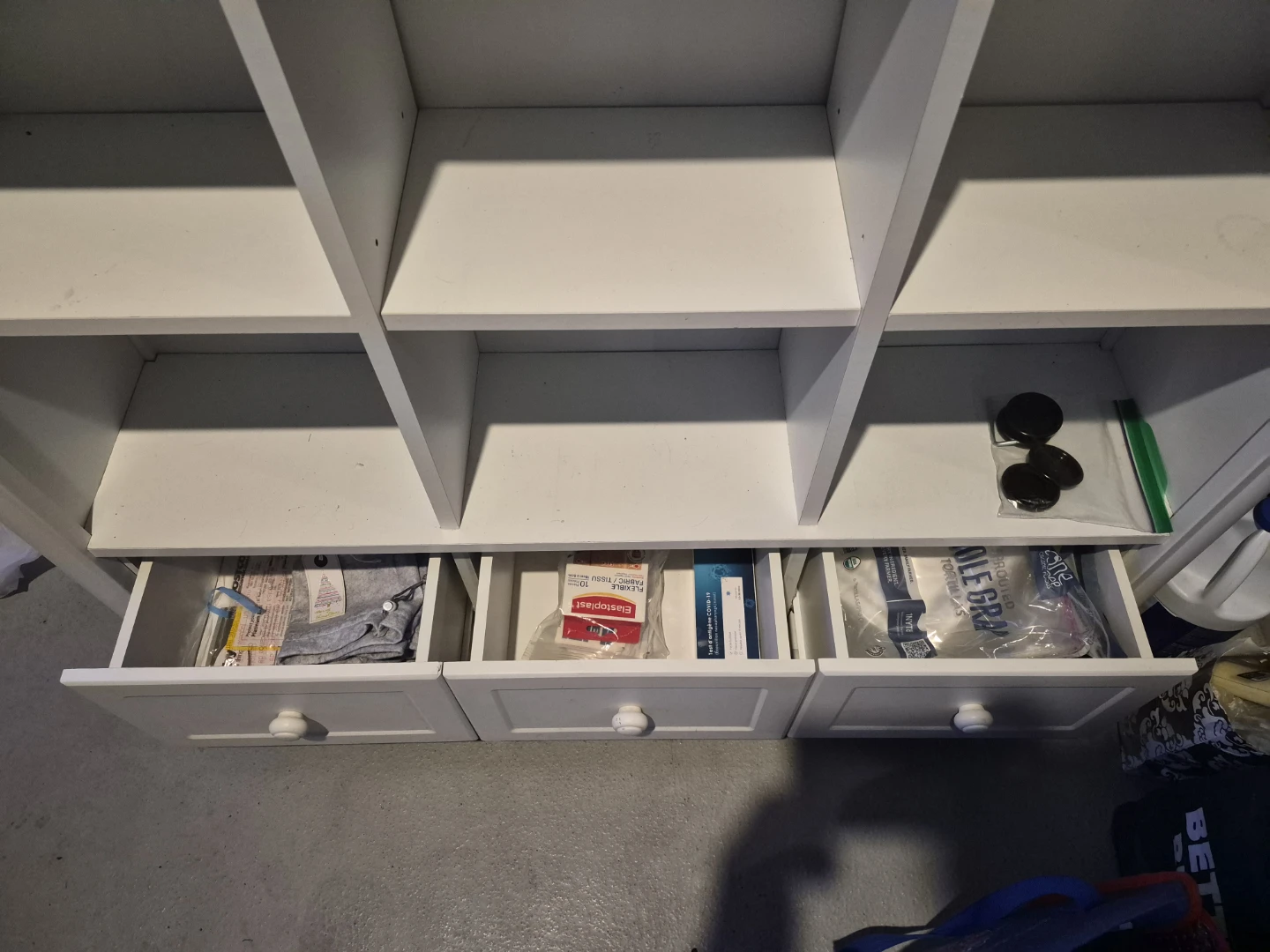 Solid Wood 9-Cube Bookcase with 3 Drawers - photo 3