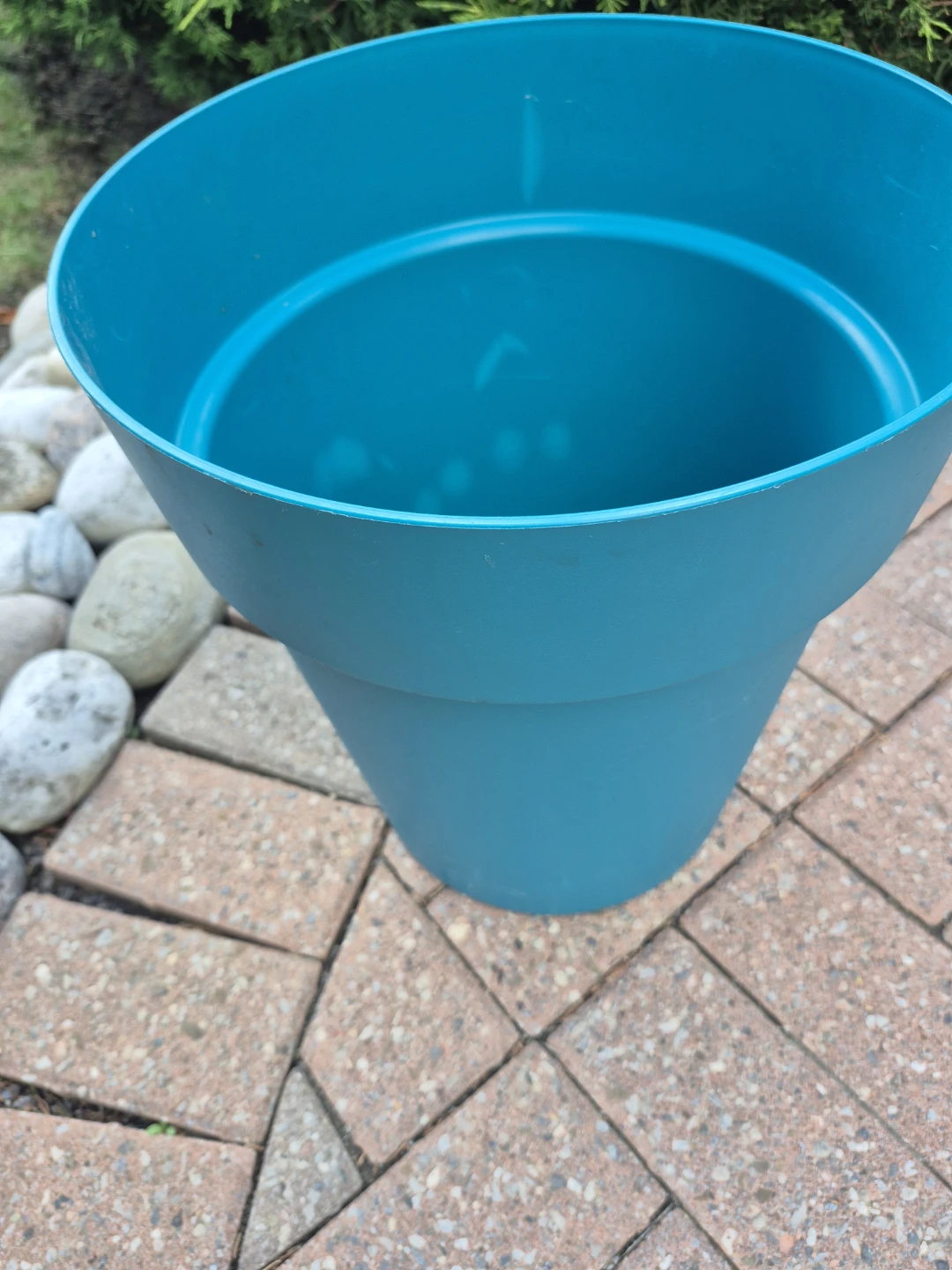 Teal Plastic Plant Pot