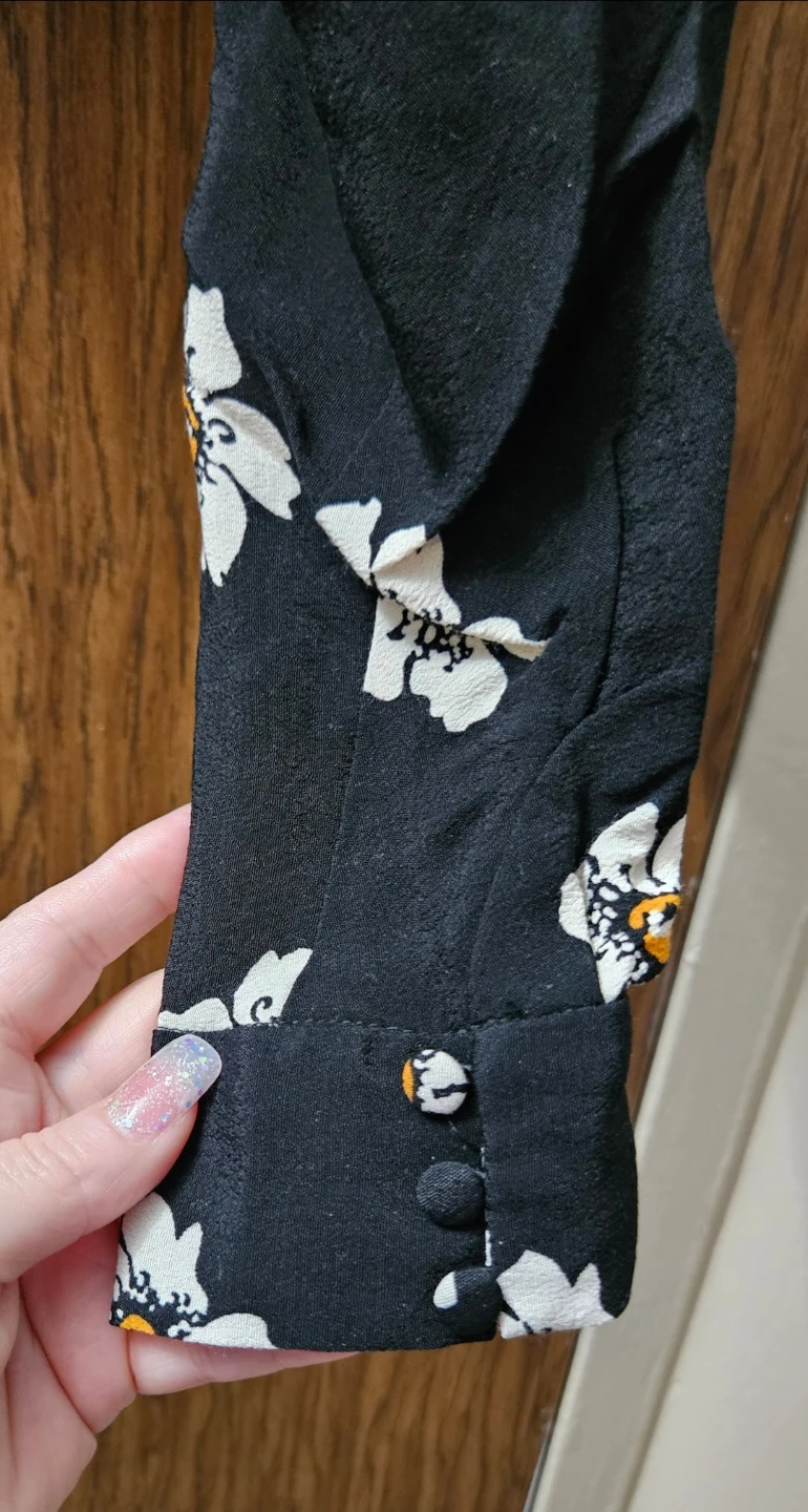 Zara Black Floral Crop Top - photo 4