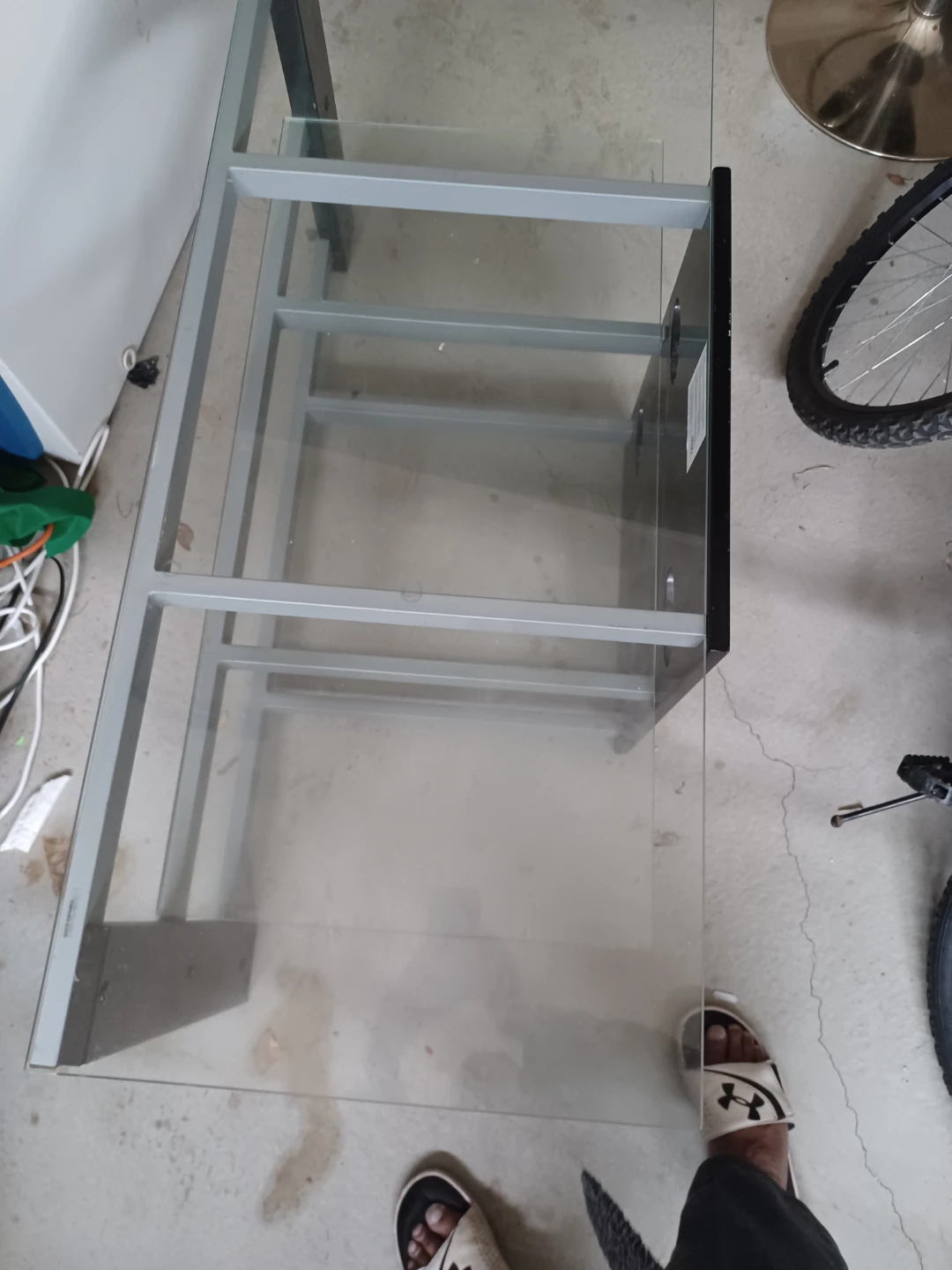Glass and Metal Console Table - photo 3