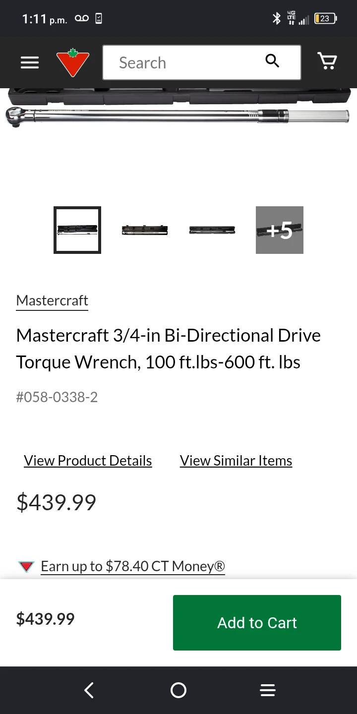 Mastercraft 3/4-in Bi-Directional Drive Torque Wrench