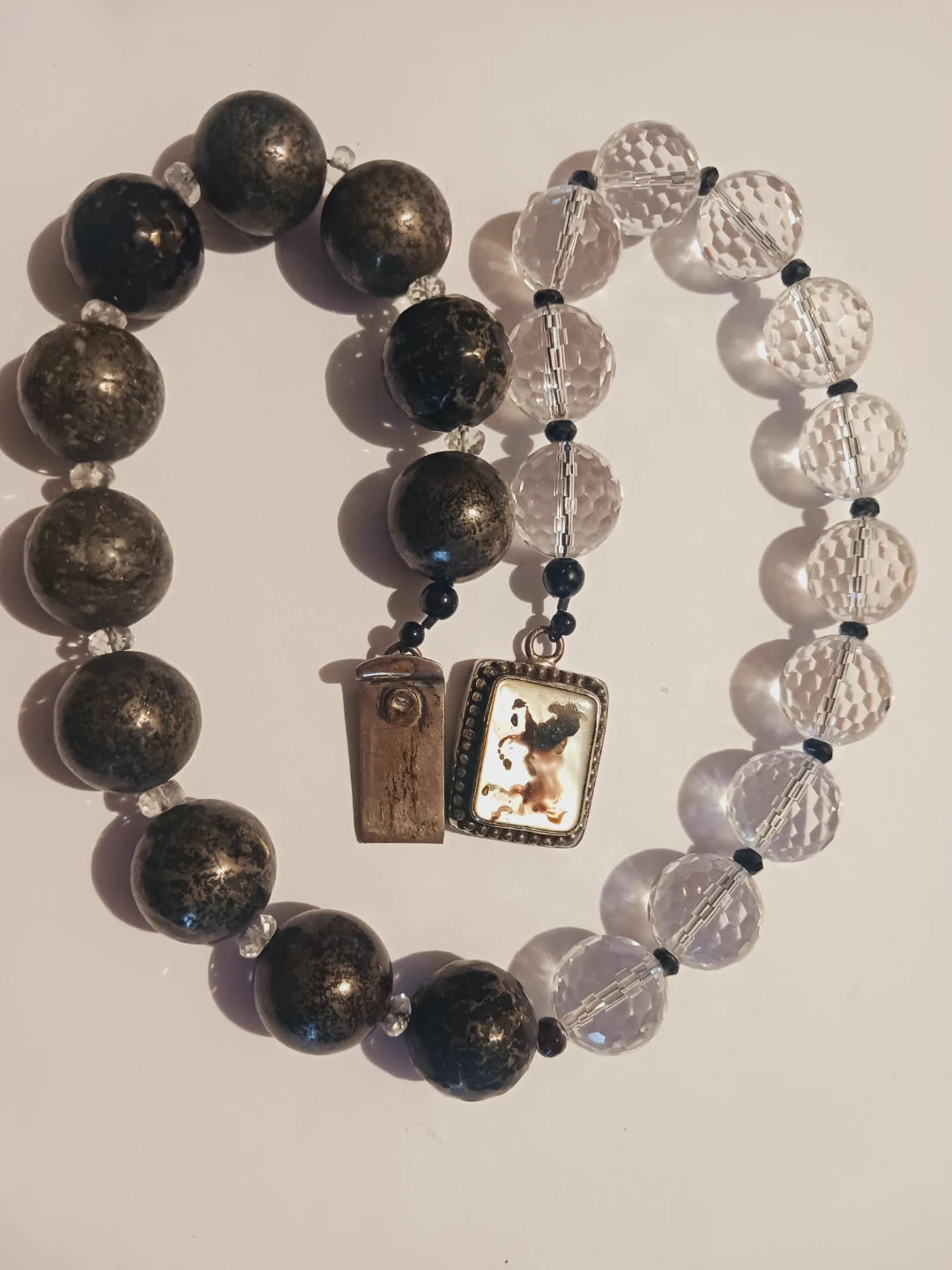 Sterling Silver & Rock Crystal Beaded Necklace with 925 Clasp - photo 2