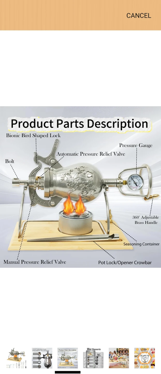Silver Decorative Pressure Cooker/Popcorn Maker - photo 3