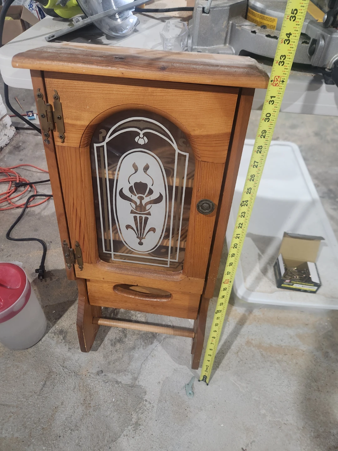 Vintage Wooden Cabinet with Glass Door ⚽ - photo 4
