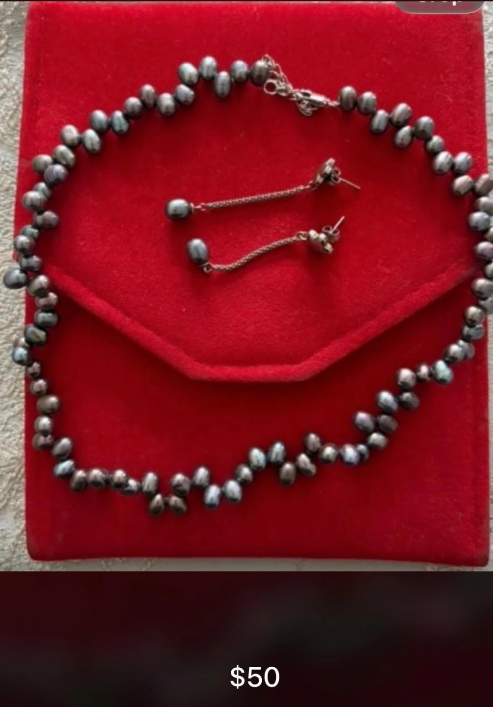 Pearl Necklace and Earring Set