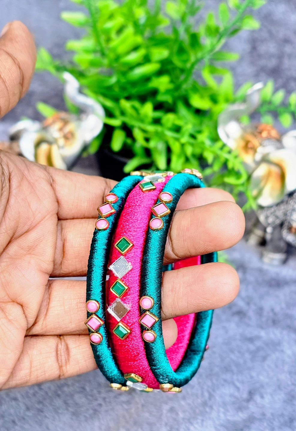Silk Thread Bangles Set - photo 4