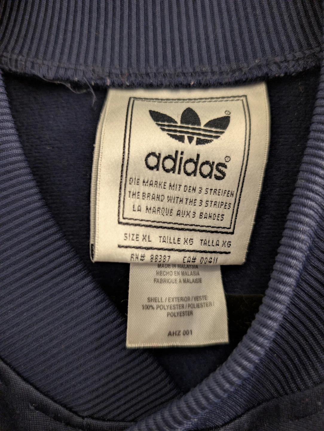 90's Vintage ⚽ Adidas Jacket Mens XL Navy Bomber - photo 3