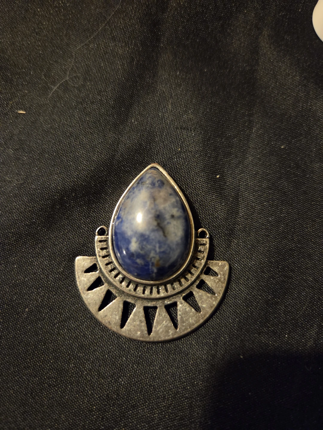 Silver-tone Pendant with Lapis Lazuli stone