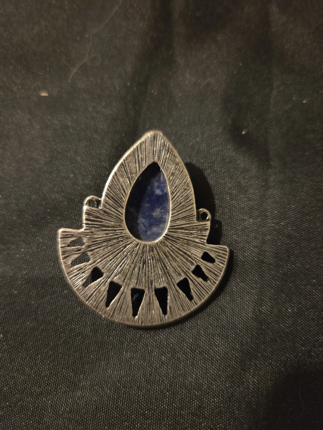 Silver-tone Pendant with Lapis Lazuli stone - photo 2