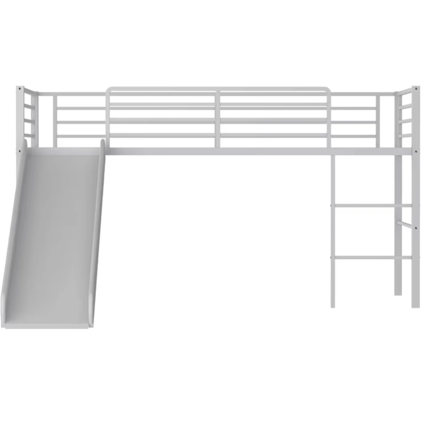 White Metal Loft Bed with Slide - photo 2