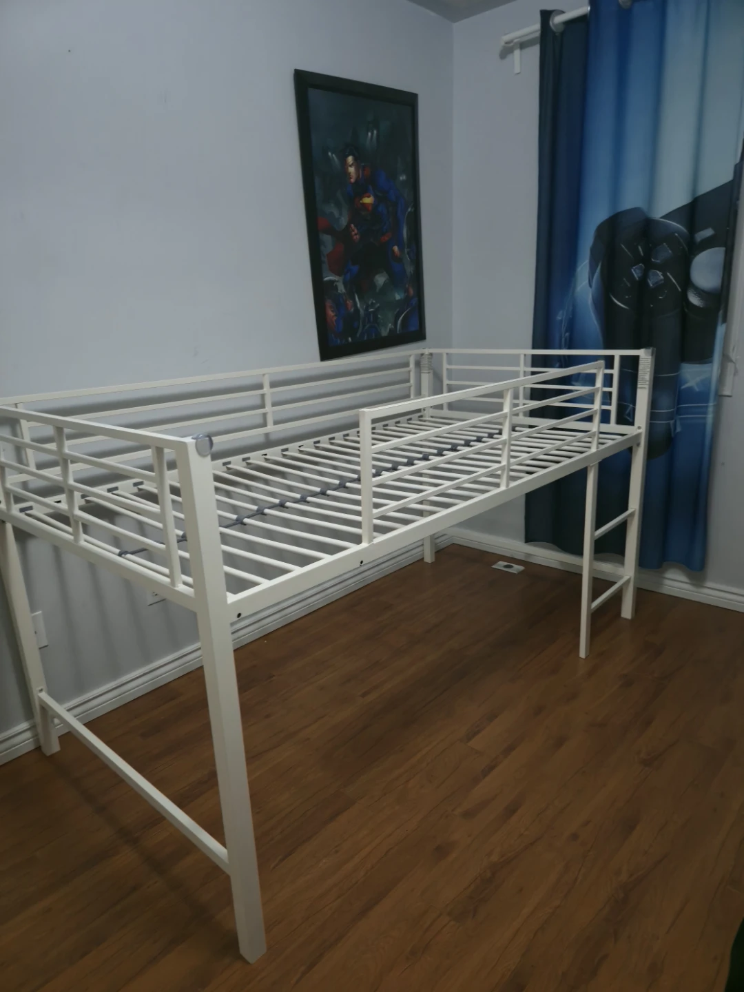 White Metal Loft Bed with Slide - photo 3