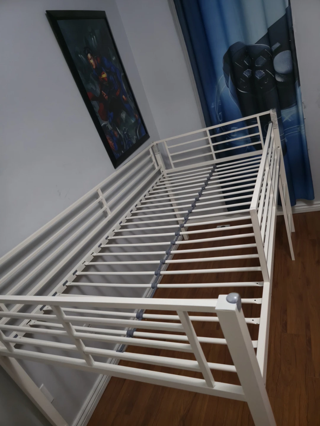 White Metal Loft Bed with Slide - photo 4