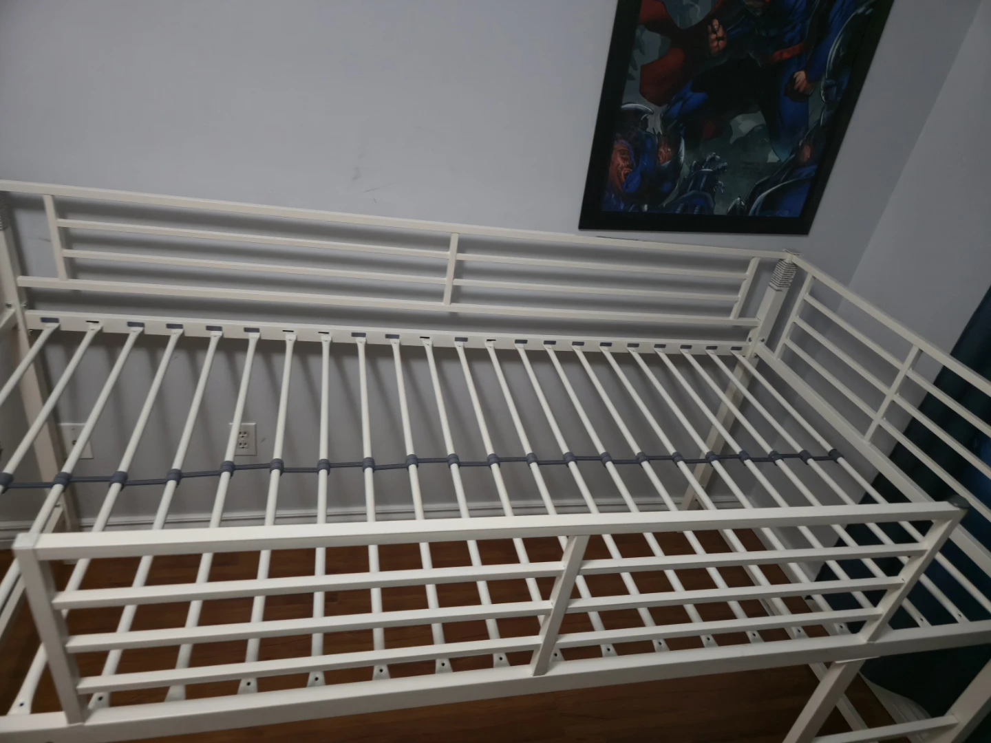 White Metal Loft Bed with Slide - photo 5