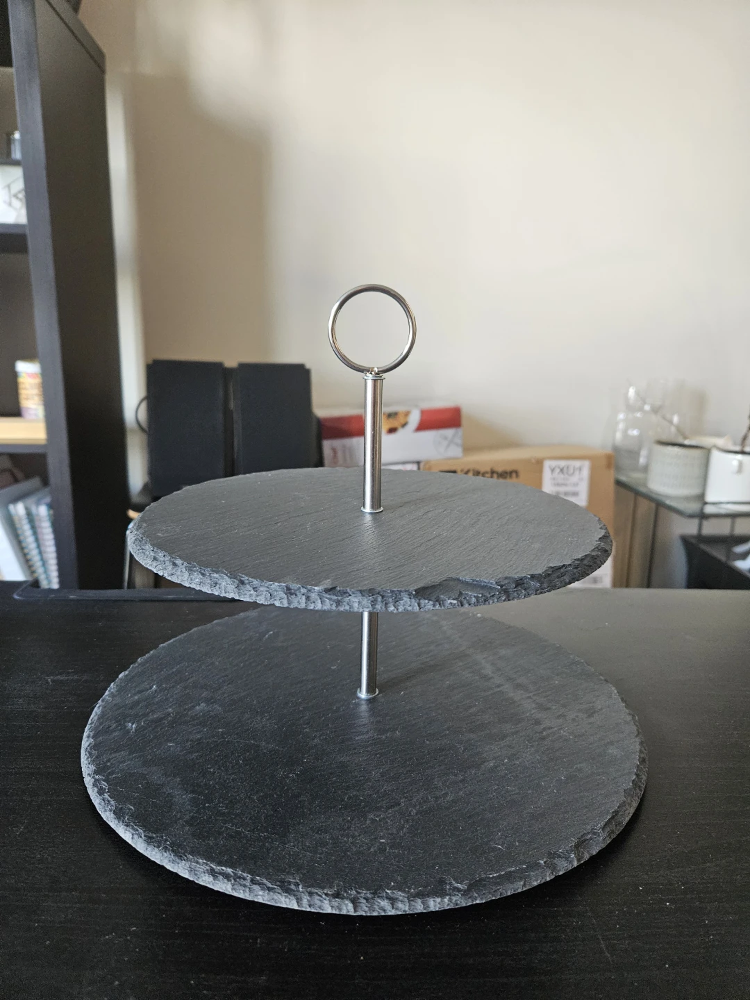 2-Tier Slate Serving Stand