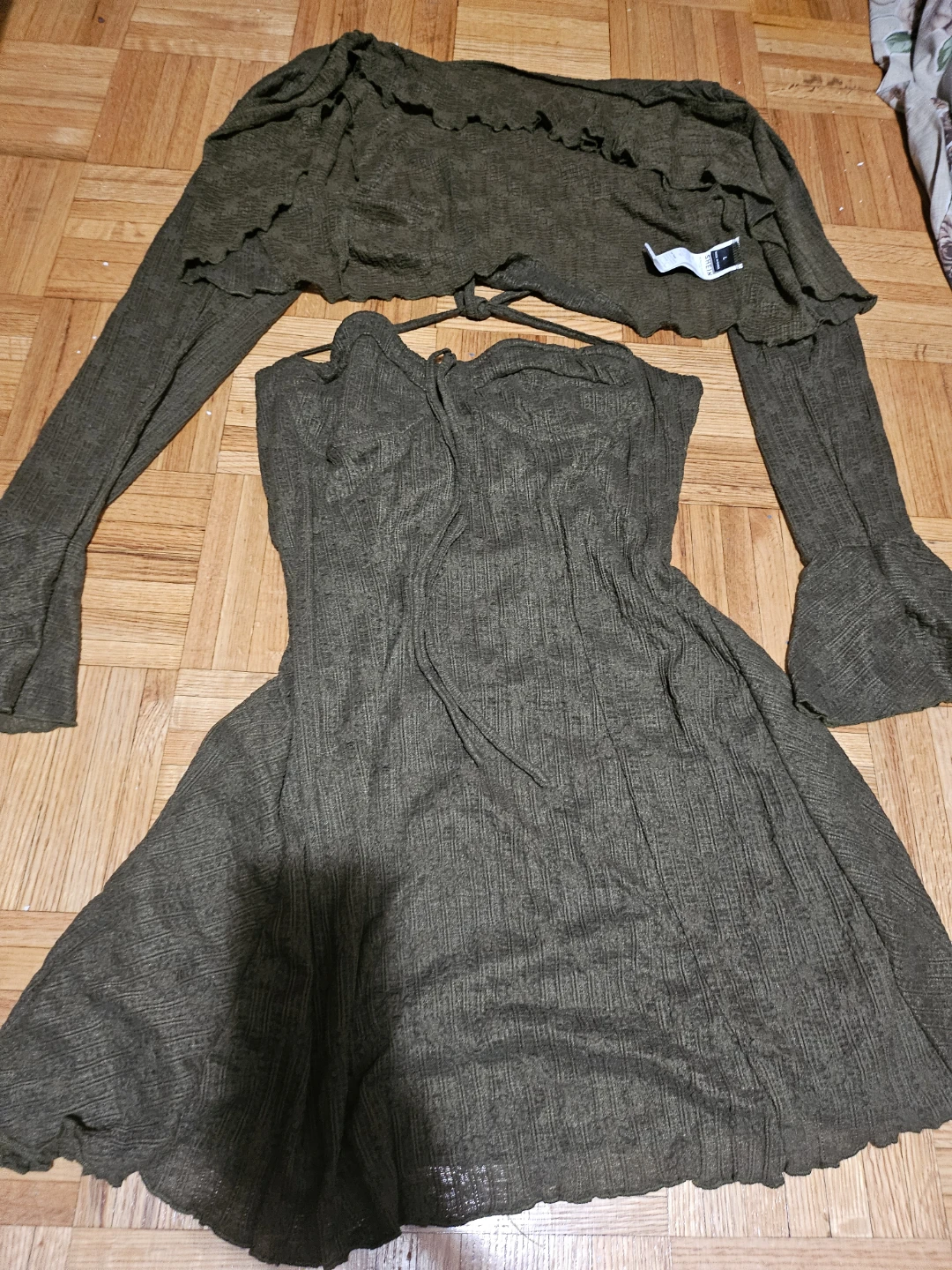 SHEIN Ribbed Corset Dress with Bolero - photo 3