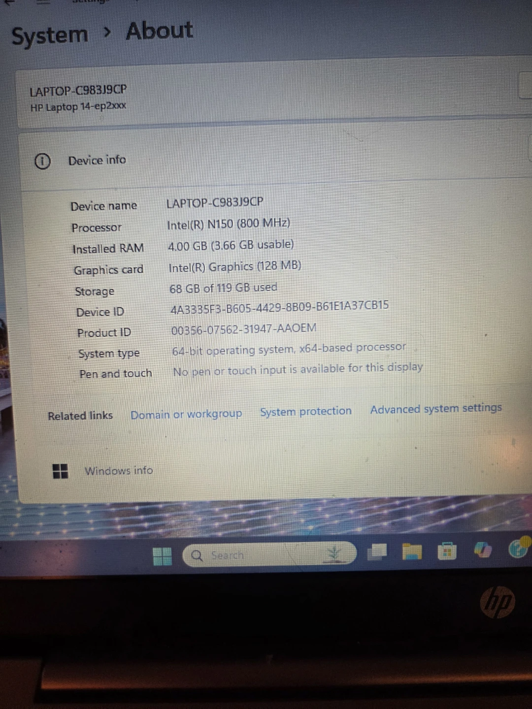 HP Laptop 14-epxxxx Intel N150 4GB RAM 64GB Storage - photo 2