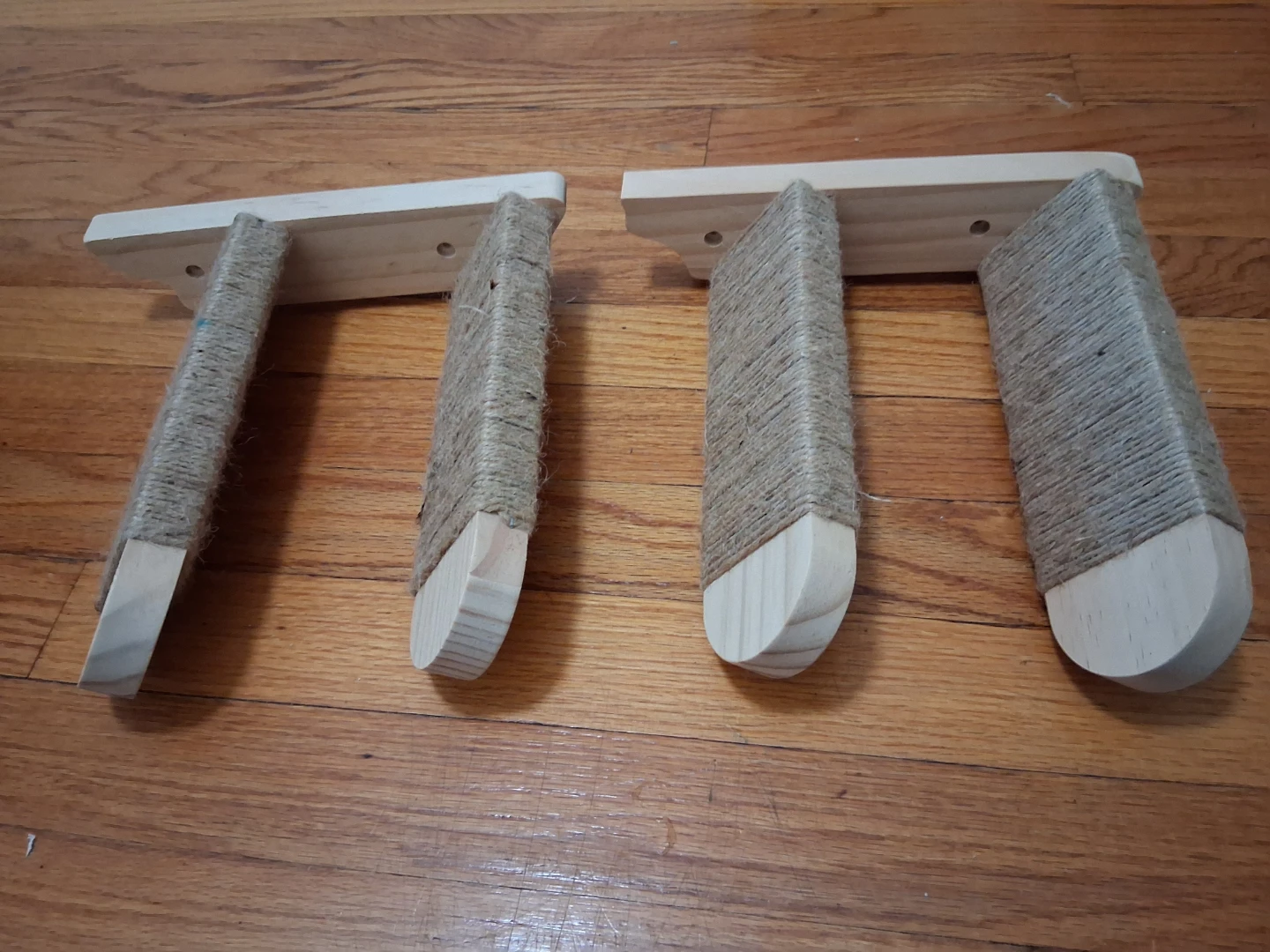 Wooden Cat Hammock with Scratching Post Steps and Hexagon Hutch - photo 4