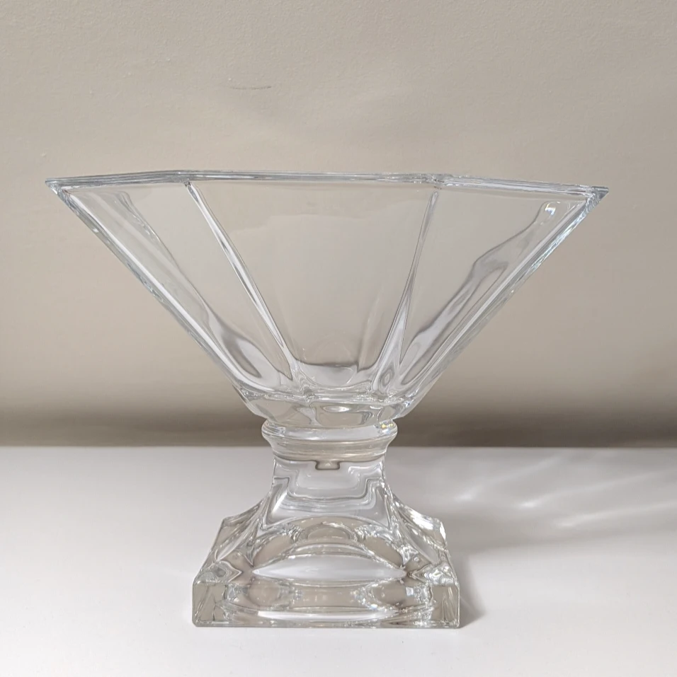 Heavy Crystal Glass Pedestal Bowl