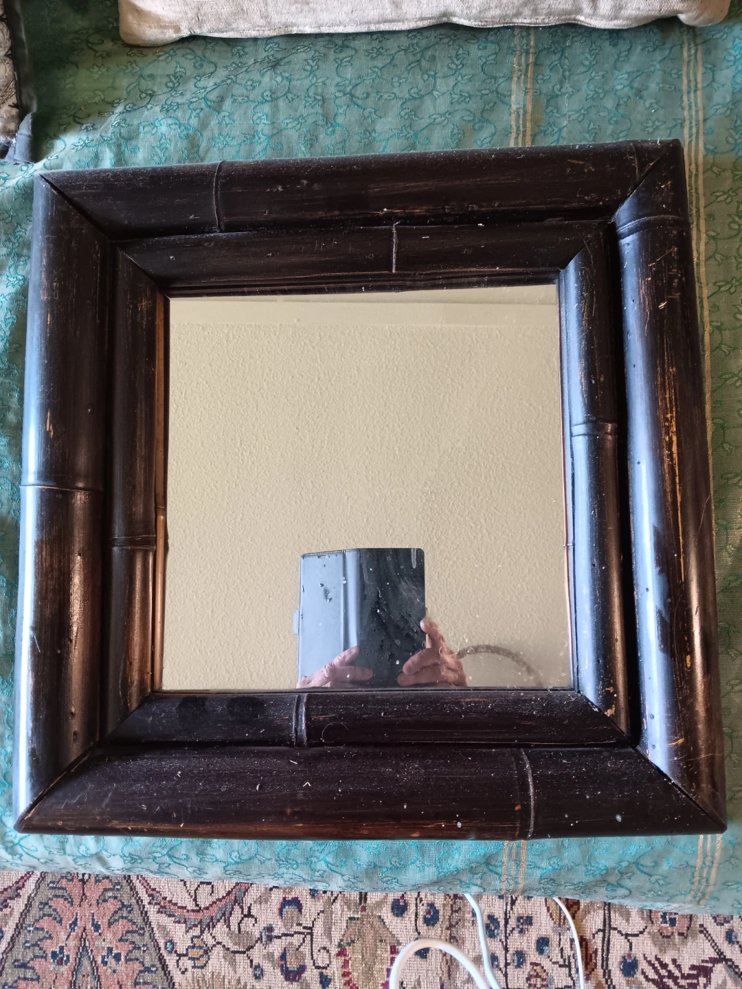 Dark Wood Bamboo Style Mirror