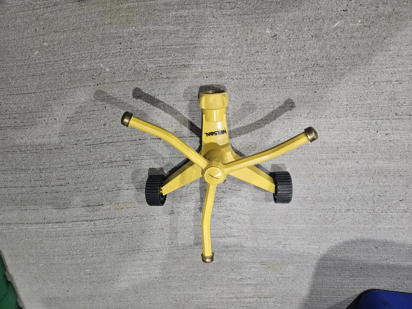 Yellow Water Sprinkler Base with Wheels
