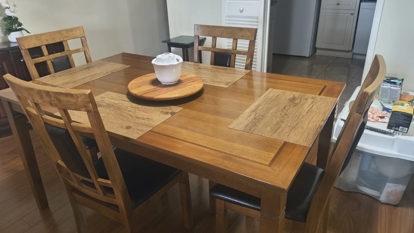 Wooden Dining Table and Chairs Set