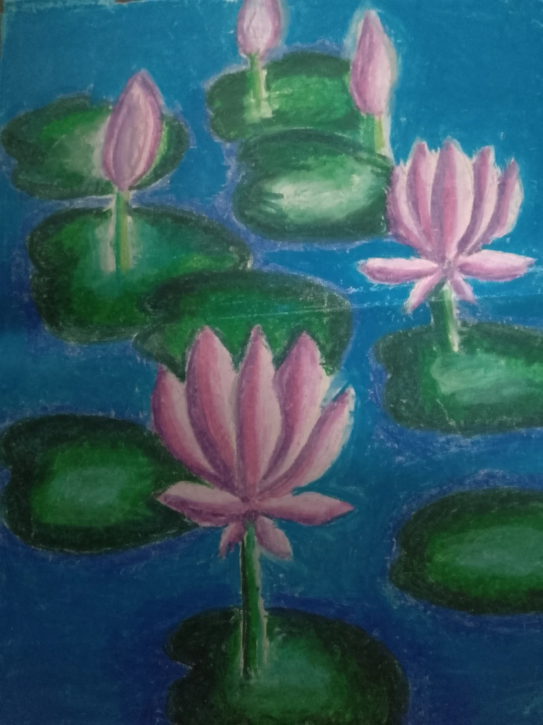 Water Lilies Pastel Drawing ⚽