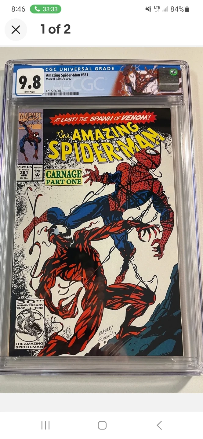 Amazing Spiderman 361 CGC 9.8 - 1st Appearance of Carnage