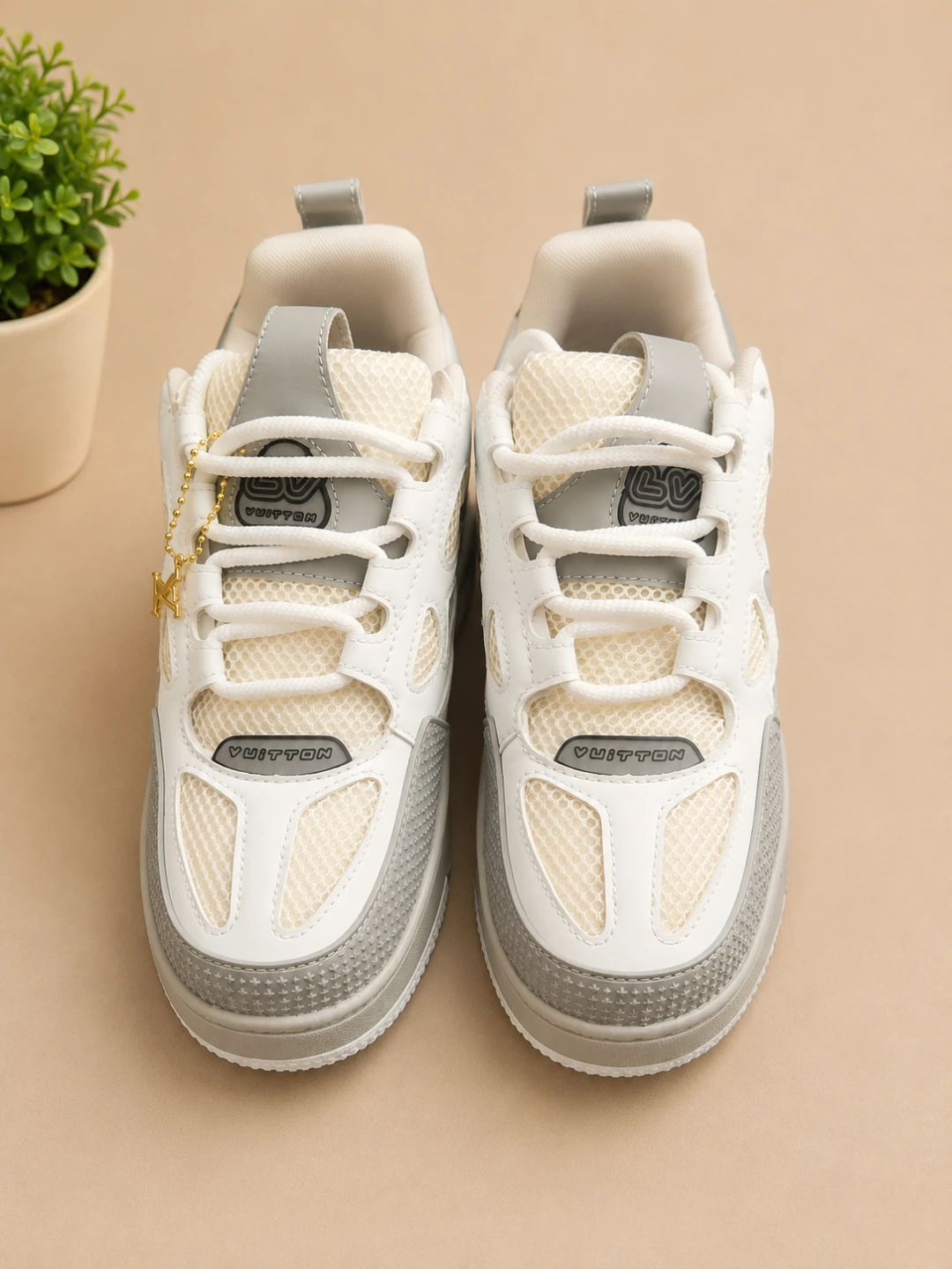 White & Grey Fashion Sneakers