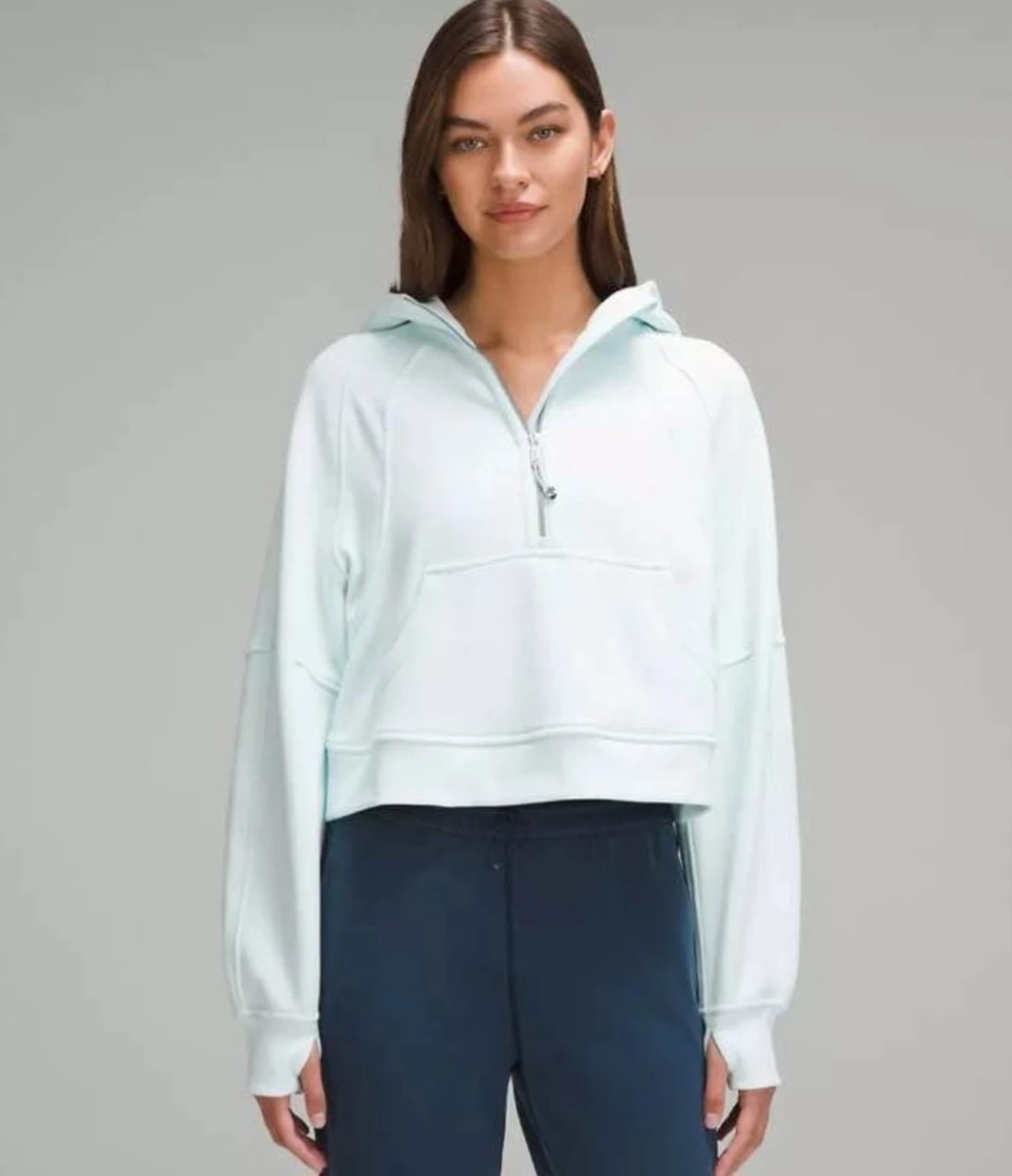 Lululemon Scuba Half Zip Hoodie Light Blue Cropped - photo 3