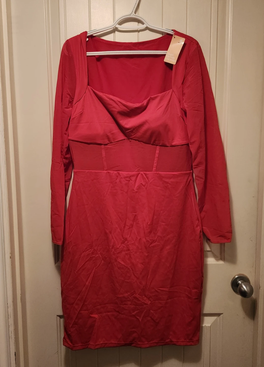 Popilush Red Long Sleeve Sheer Mesh Corset Dress 3XL - photo 3